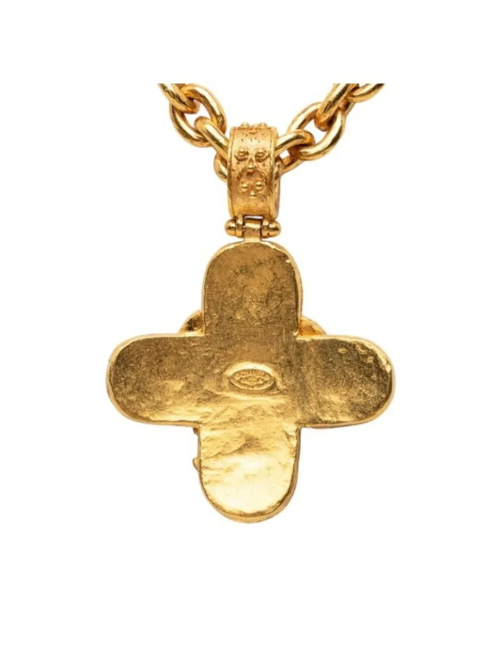 Chanel CC Logo Vintage Chain Long Pendant Gold Plated